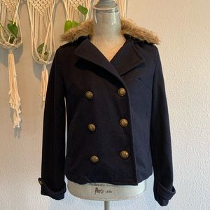 Forever 21 Navy Blue Pea Coat preppy princess
